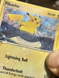 Pokemon Pikachu Holo Pop Series 5 Card 12/17 heavy played - Image 2