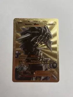 Steelix Vmax Metal Armor Gold Foil Fan Art Display Card Hp1150 - Image 1