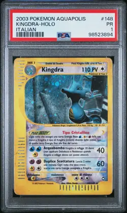 Pokemon Card - Kingdra Crystal 148/147 Aquapolis - PSA 1 Near Mint ITA pop 1 - Image 1