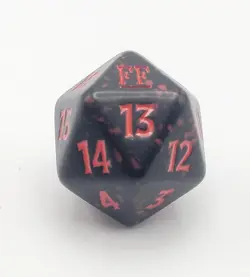 Magic the Gathering Final Fantasy Prerelease D20 Black Red Spindown Dice 2025 - Image 2