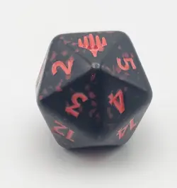 Magic the Gathering Final Fantasy Prerelease D20 Black Red Spindown Dice 2025 - Image 5