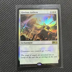 1x Glorious Anthem Prerelease FOIL Core Set 2021 M21 MTG Magic the Gathering NM - Image 1