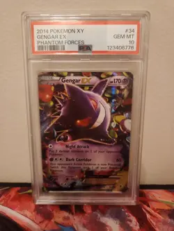 2014 Pokemon XY Gengar EX Holo Phantom Forces #34/119 PSA 10 Gem Mint - Image 1