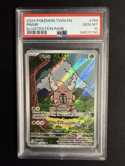 Pokemon 2024 Pinsir 168/167 Illustration Rare Twilight Masquerade GEM MT PSA 10 - Image 1