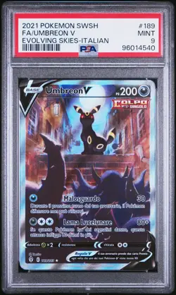 Pokemon PSA 9 Umbreon V #189 Full Art Evoluzioni Eteree 2021 Italiano - Image 2
