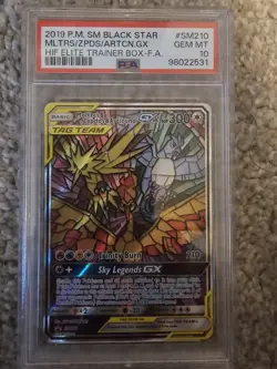Pokemon TCG Moltres Zapdos Articuno Promo SM210 PSA 10 - Image 1