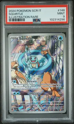 Pokemon PSA 9 Squirtle #148 SCR IT Corona Astral Illustration Rare 2024 Italiano - Image 2