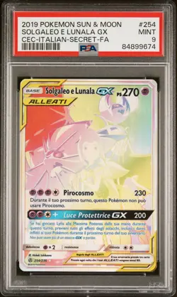 Pokemon PSA 9 Solgaleo & Lunala GX #254 Full Art Eclissi Cosmica 2019 Italiano - Image 2