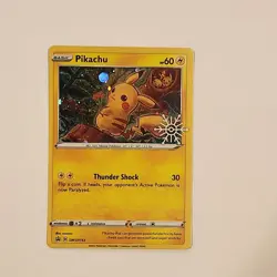 Pokemon TCG: Holiday Calendar Pikachu SWSH153 Black Star Holo Promo, LP - Image 1