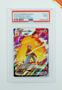 Pokemon PSA 9 Pikachu Vmax #TG17 Full Art Origine Perduta 2022 Italiano - Image 1