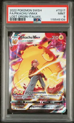Pokemon PSA 9 Pikachu Vmax #TG17 Full Art Origine Perduta 2022 Italiano - Image 2