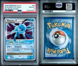 Pokemon TCG Glaceon LV. X 98/100 PSA 8 Majestic Dawn Holo 2008 D & P - Image 3