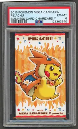 Pokemon Cards - PSA 6 Pikachu Mega Lizardon Y Poncho Charizard BC Business Card - Image 1
