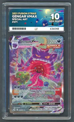 Pokemon Cards - ACE 10 Gengar Vmax 271/264 - Fusion Strike - GEM MINT - PSA BGS - Image 1