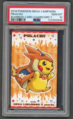 Pokemon Cards - PSA 10 Pikachu Mega Lizardon Y Poncho Charizard BC Business Card - Image 1