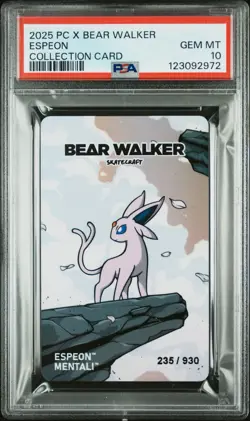 Pokemon Center x Bear Walker Espeon PSA 10 235/930 Skateboard Collection Card - Image 1