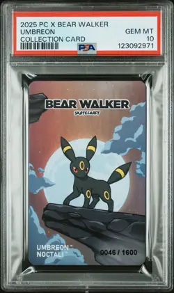 Pokemon Center x Bear Walker Umbreon PSA 10 0046/1600 Skateboard Collection Card - Image 1