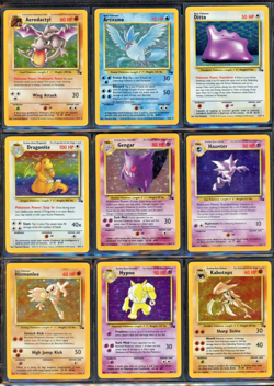 Pokemon Cards - Complete Fossil Set 62 - Mixed Conditions - Dragonite Articuno - Image 1