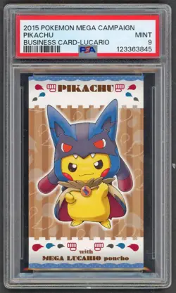 Pokemon Cards - PSA 9 Pikachu Mega Lucario Poncho - Lucario - BC Business Card - Image 1