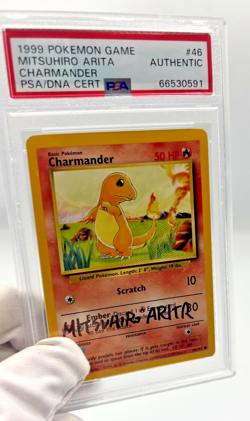 Pokemon Cards - PSA Authentic Charmander 46/102 - Mitsuhiro Arita Signed Auto - Image 3