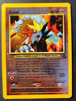 Entei 34 WOTC Black Star Promo - Holo Pokemon Card B LP - Image 1