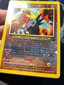 Entei 34 WOTC Black Star Promo - Holo Pokemon Card B LP - Image 3