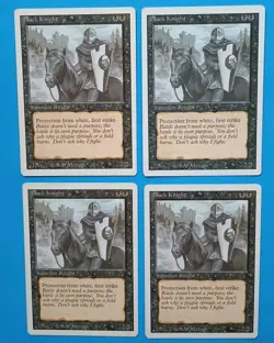 Magic the Gathering MTG Revised BLACK KNIGHT X 4 LP/EX U 1994 Nice! - Image 1