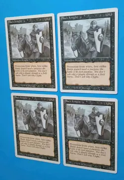 Magic the Gathering MTG Revised BLACK KNIGHT X 4 LP/EX U 1994 Nice! - Image 2