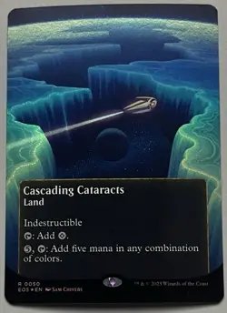 MTG Edge of Eternities: Stellar Sights Cascading Cataracts Land RARE FOIL #0050 - Image 1