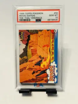 1999 TOPPS POKEMON THE “TAIL” END OF THE RACE CHARIZARD #50 MOVIE EDITION PSA 10 - Image 1