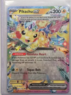 🔥Pokemon TCG Surging Sparks Pikachu EX Double Rare Rainbow Holo Card 057/191 🔥 - Image 1