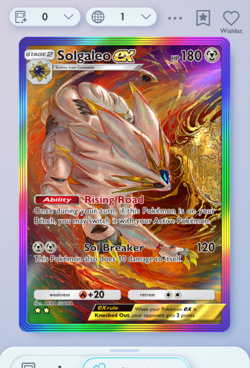 Pokemon TCG POCKET - Solgaleo Rainbow Rare 2?, Celestial Guardians, English - Image 1