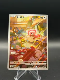 TCG Pokemon Stufful 154/132 Mega Evolution Shiny Rare Holo Near Mint/Mint - Image 1