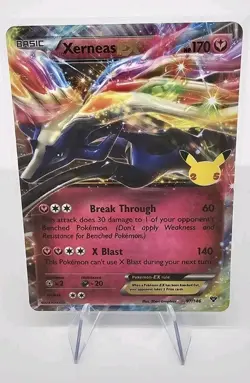 Xerneas EX 97/146 Celebrations: Classic Collection Holo Pokemon Off-centered - Image 1