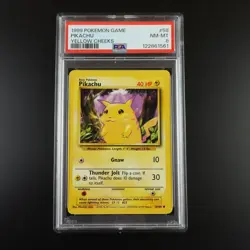 PSA 8 Pikachu 58/102 Pokemon Base Set 1999 Non Holo Graded Card - Image 1