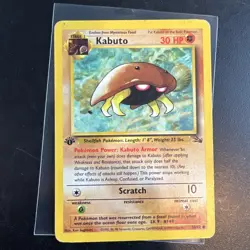 Pokemon Kabuto 1st Edition Fossil - HP Condition - 50/62 Common - Image 1