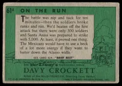 1956 TOPPS DAVY CROCKETT GREEN BACK ON THE RUN #61A - Image 2