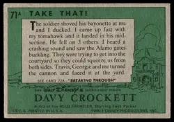 1956 TOPPS DAVY CROCKETT GREEN BACK TAKE THAT #71A - Image 2