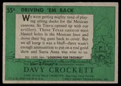 1956 TOPPS DAVY CROCKETT GREEN BACK DRIVING 'EM BACK #55A - Image 2