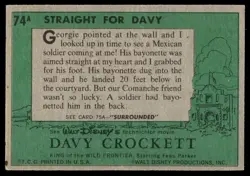 1956 TOPPS DAVY CROCKETT GREEN BACK STRAIGHT FOR DAVY #74A - Image 2