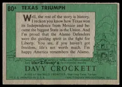 1956 TOPPS DAVY CROCKETT GREEN BACK TEXAS TRIUMPH #80A - Image 2