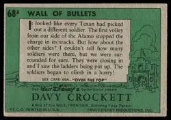 1956 TOPPS DAVY CROCKETT GREEN BACK WALL OF BULLETS #68A - Image 2
