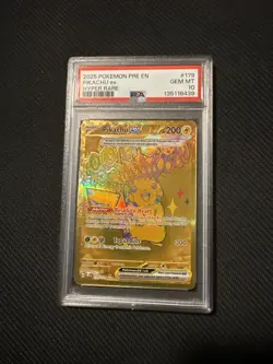 2025 POKEMON PRE EN-PRISMATIC EVOLUTIONS PIKACHU ex Hyper Rare Card #179 PSA 10 - Image 1