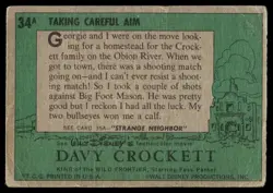 1956 TOPPS DAVY CROCKETT GREEN BACK TAKING CAREFUL AIM #34A - Image 2