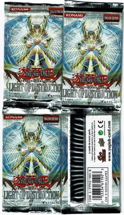 YUGIOH PACKS "LIGHT OF DESTRUCTION" 4 PACK LOT FACTORY 1ST E 9 CARDS-PP - Image 1