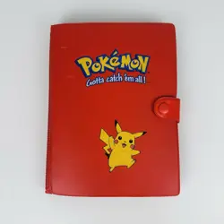 Vintage Pikachu Pokemon Card Binder/Book Red 4-Pocket 120 Slots Pokemon (1999) - Image 1