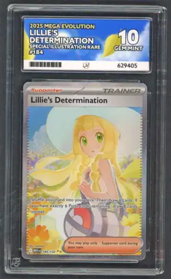 Pokemon Cards - ACE 10 Lillie's Determination 184/132 - Mega Evolution GEM MINT - Image 1