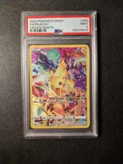 PSA 9 Pikachu Full Art #160 Crown Zenith Pokemon Card - Image 1