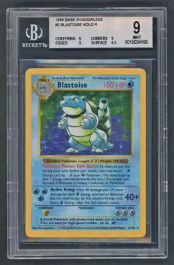 Pokemon Cards - BGS 9 Shadowless Blastoise 2/102 - Base Set - MINT - PSA - Image 1