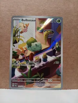 Pokemon TCG Bulbasaur Holo Card 143/142 Stellar Crown Illustration Rare Full Art - Image 1